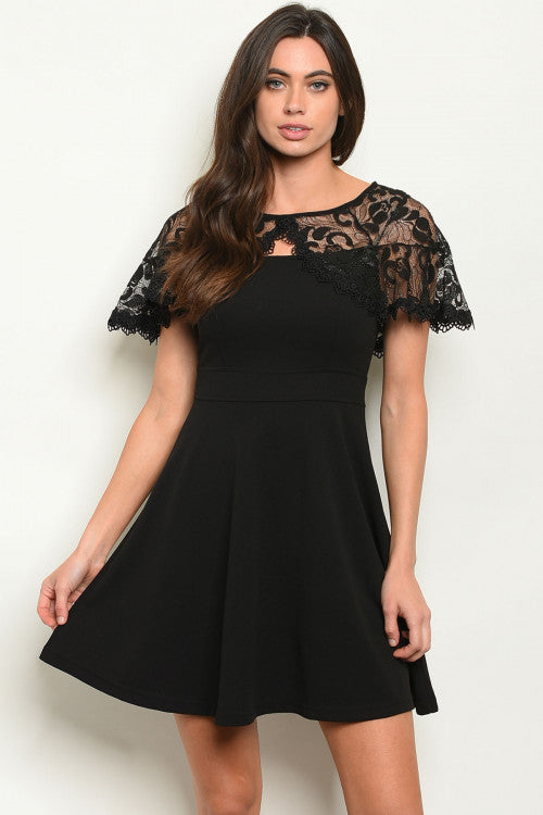 black lace cocktail dress 