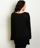 Women's Plus Size Black and White Embroidered Tunic Top