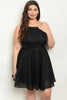 black plus size skater dress 
