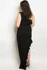 black ruffled single shoulder plus size gown