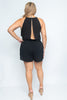 Black Plus Size Romper with Necklace
