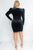 Black Velvet Plus Size Bodycon Dress