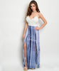 Misses Navy Blue and White Lace Tie Dye Maxi Dress