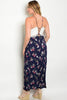 Women's Plus Size Navy Blue and White Lace Maxi Dress