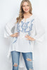 Blue and White Bohemian High Low Tunic Top