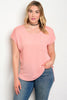 Women's Plus Size Blush Pink Top with Lace Accents