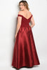 Burgundy A-Line Taffeta Plus Size Gown