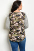 Women's Plus Size Cammo Print Jersey Knit Top