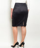 Women's Plus Size Charcoal Black Faux Suede Skirt