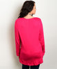 Women's Plus Size Fuschia Pink Jersey Knit Long Sleeve Top
