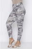 Grey Camouflage Plus Size Capri Leggings