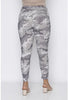 Grey Camouflage Plus Size Capri Leggings