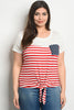ivory american flag plus size top