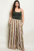 ivory and brown plus size palazzo pants