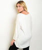 Women's Plus Size Ivory Jersey Knit Top with Bell Sleeves