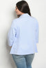 Lilac Blue 3/4 Sleeve Plus Size Blazer Back 