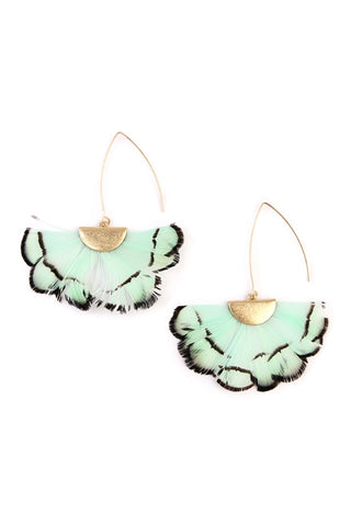 Mint Green Butterfly Threader Earrings
