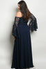 navy blue plus size evening gown