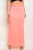neon coral pink maxi skirt