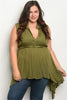 olive green plus size babydoll top 