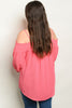 pink cold shoulder plus size tunic top 