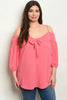 pink cold shoulder plus size tunic top 