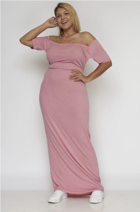 Pink Plus Size Maxi Dress