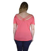 Women's Plus Size Pink Plus Size Strappy Back Top