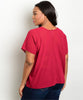 Women's Plus Size Wine Red Top with Matching Necklace