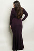 purple plus size formal top and skirt set 