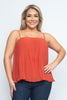 Rust Red Plus Size Babydoll Tank Top