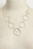 Multi Hoop Chain Necklace Gold Plate Silver Plate