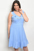 soft blue ruffled plus size dress 
