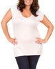 soft pink lace accent plus size tunic top 