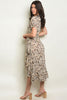 taupe leopard print high low maxi dress