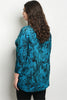 turquoise blue floral plus size tunic top 