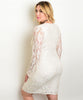 Women's Plus Size Ivory with Gold Shimmer Lace Bodycon Dress