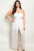 white plus size romper maxi dress 