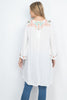 White Multi Color Bohemian High Low Tunic Top