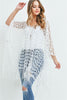 White Lace Overlay Bohemain Cover Up Top