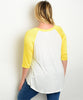 Women's Plus Size Yellow and White Vintage Inspired T-Shirt