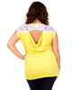 yellow lace accent plus size tunic top 