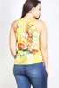 Yellow and Coral Tie Front Plus Size Tank Top