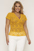Yellow Lace Overlay Plus Size Top